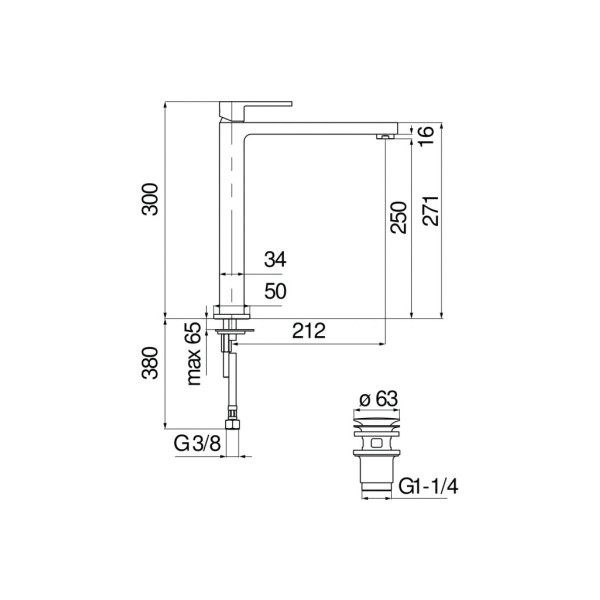 Смеситель для раковины Nobili Up (UP94128/2BM)