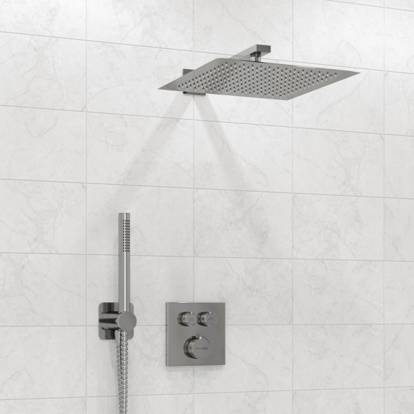 Смеситель для душа встраиваемый Thermo с верхней душевой насадкой и лейкой WasserKRAFT хром (A5848.090.118.271.010.137 Thermo)