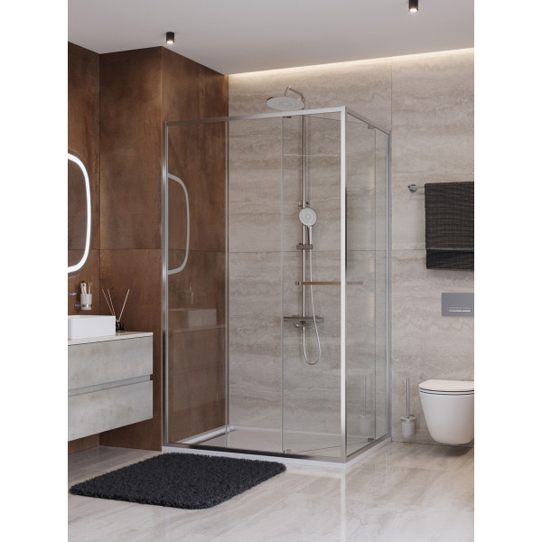 Душевой уголок Cezares Lux 120x100x195 стекло прозрачное, профиль хром (LUX-AH-FS-11-120/100-C-CR)