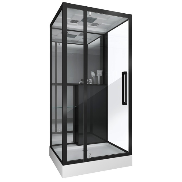 Душевая кабина Grossman 90x90 стекло прозрачное, профиль черный (GR-261) Душевая кабина Grossman 90x90 стекло прозрачное, профиль черный (GR-261)
