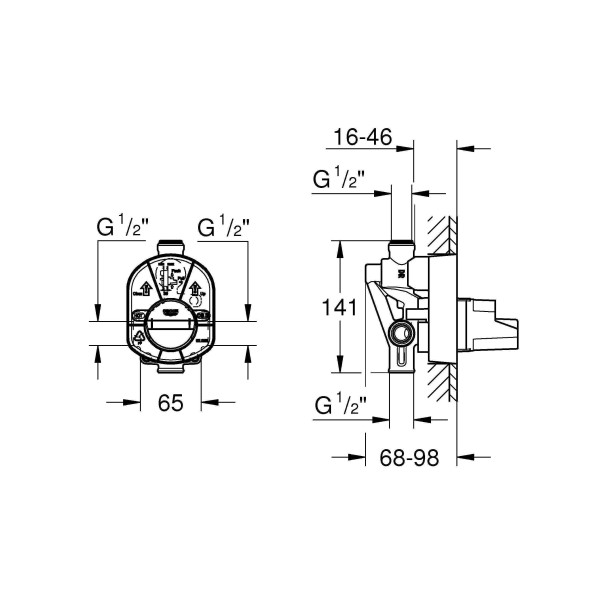 Смеситель для ванны и душа Grohe Non Rapido OHM (33961000)