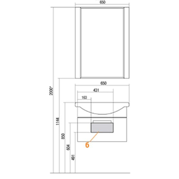 Тумба подвесная Акватон Ария 65 белый глянец (1A134001AA010)