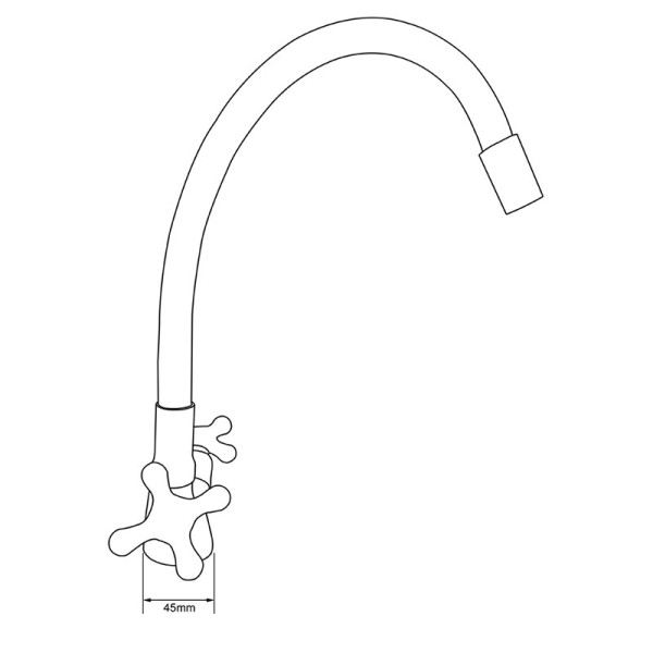 Смеситель для кухни Ex-promt Cross с гибким изливом, хром (Ex102.2-01 white)