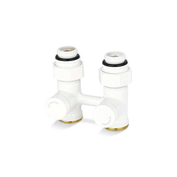 Фитинг двойной со встроенным шаровым краном 1/2"х3/4"(18)ЕК Varmega VMDV21 (белый) (VMDV21-100415)