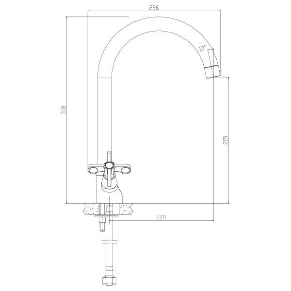 Смеситель для кухни Rossinka RS42-72 (RS42-72) Смеситель для кухни Rossinka RS42-72 (RS42-72)