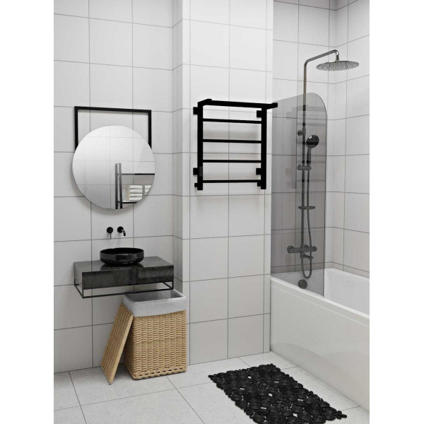 Полотенцесушитель электрический Indigo Forma 60x50 таймер, скрытый монтаж, универсальное подключение, черный муар (LEF60-50BRRt) Полотенцесушитель электрический Indigo Forma 60x50 таймер, скрытый монтаж, универсальное подключение, черный муар (LEF60-50BRRt)