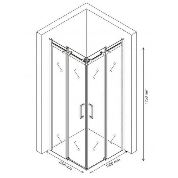 Душевой уголок Berges Gelios 1000*1000*1950 стекло прозрачное, профиль хром сильвер (61027)