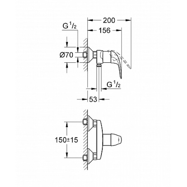 Смеситель для душа Grohe Euroeco (32740000)