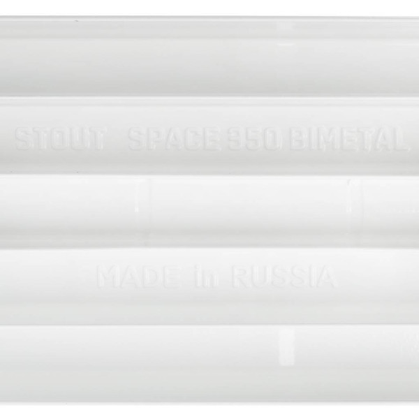 Радиатор биметаллический Stout Space 350 (12 секций) боковое подключение (белый RAL 9016) (SRB-0310-035012)