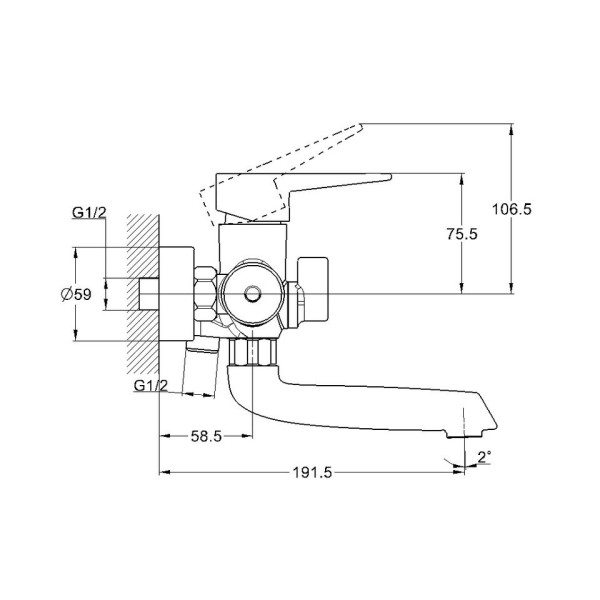 Смеситель для ванны и душа G.lauf черный матовый (NUD3-A045YB)