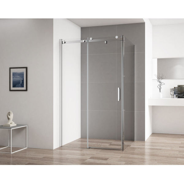 Душевой уголок Cezares Stylus-Soft 100x100x195 стекло прозрачное, профиль хром (STYLUS-SOFT-A-1-100/100-C-Cr)