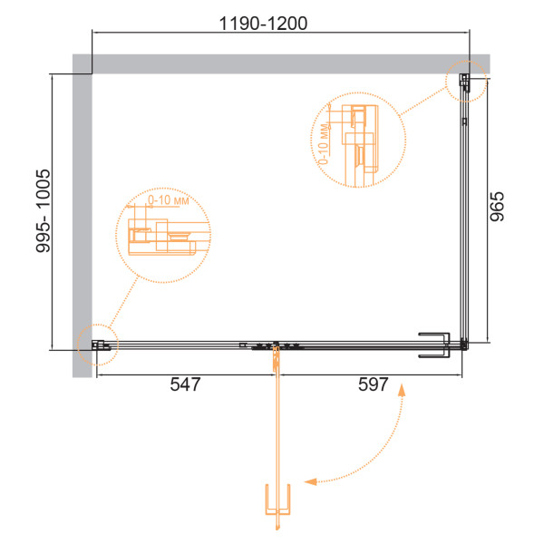 Душевой уголок Cezares Bellagio 120x100x196,8 стекло прозрачное, профиль брашированное золото (BELLAGIO-AH-1-120/100-C-BORO) Душевой уголок Cezares Bellagio 120x100x196,8 стекло прозрачное, профиль брашированное золото (BELLAGIO-AH-1-120/100-C-BORO)