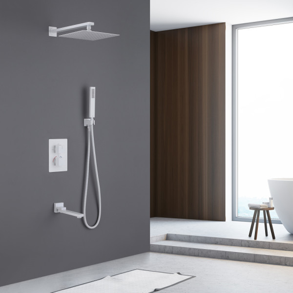 Душевая система Abber Daheim с изливом белый матовый (AF8250W)