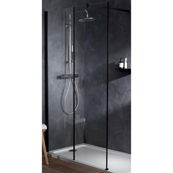 Душевое ограждение Jacob Delafon Serenity 97,2x200 стекло прозрачное, профиль черный (E14W100-BLV)
