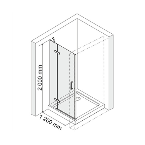Душевая дверь WasserKRAFT Aller 120x200 L стекло прозрачное (10H05L)