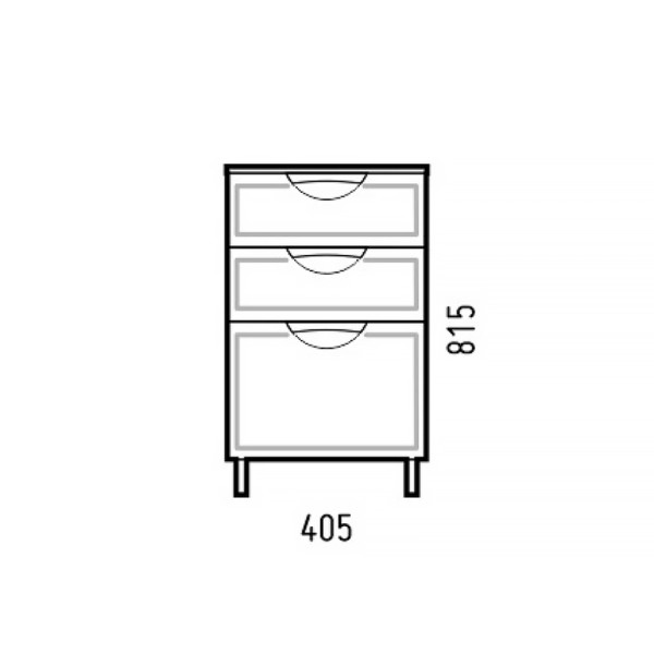 Комод Melodia Альфа 40 3 ящика белый (MFR80019WT)