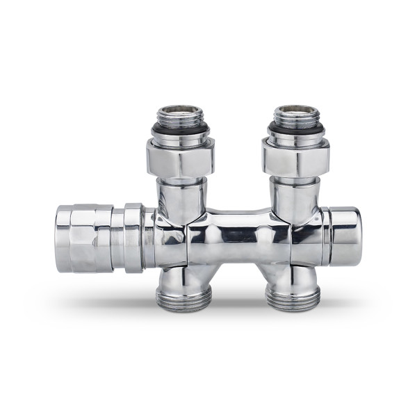 Фитинг двойной термостатический 1/2"х3/4"(18)ЕК универсальный Varmega VMDV25 (хром) (VMDV25-400415)