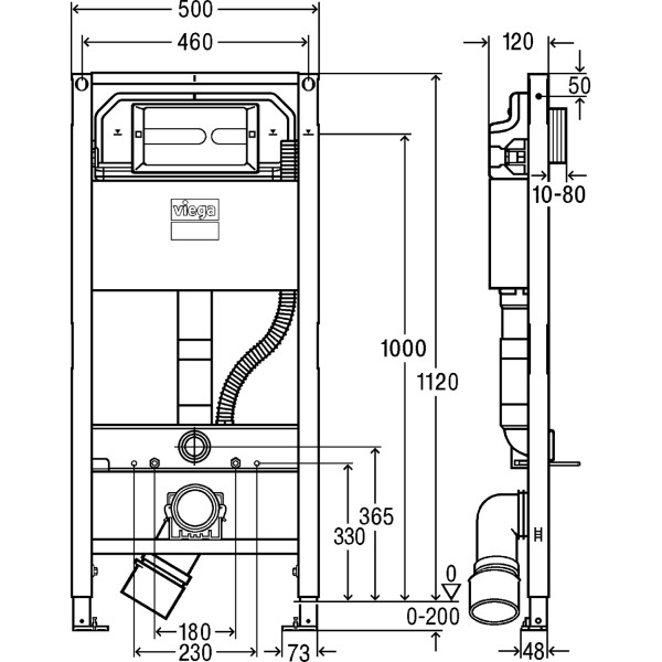Инсталляция для подвесного унитаза Viega Prevista 792862 с кнопкой Visign for Style 23 (792862)