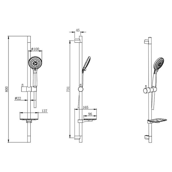 Душевой гарнитур Aquatek черный матовый (AQ2011MB)