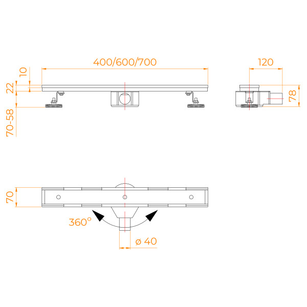 Душевой лоток RGW SDR 400 белый (21210840-011)