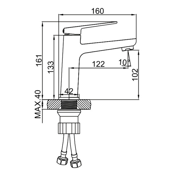 Смеситель для раковины Ledeme черный (L1091BR)