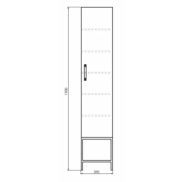Пенал подвесной Comforty Бредфорд 400x390x1900 дуб темный (00004148004)