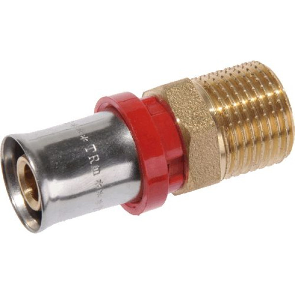 Соединение прямое 16*1/2"Н TeRma (пресс, латунь) (02001) Соединение прямое 16*1/2"Н TeRma (пресс, латунь) (02001)