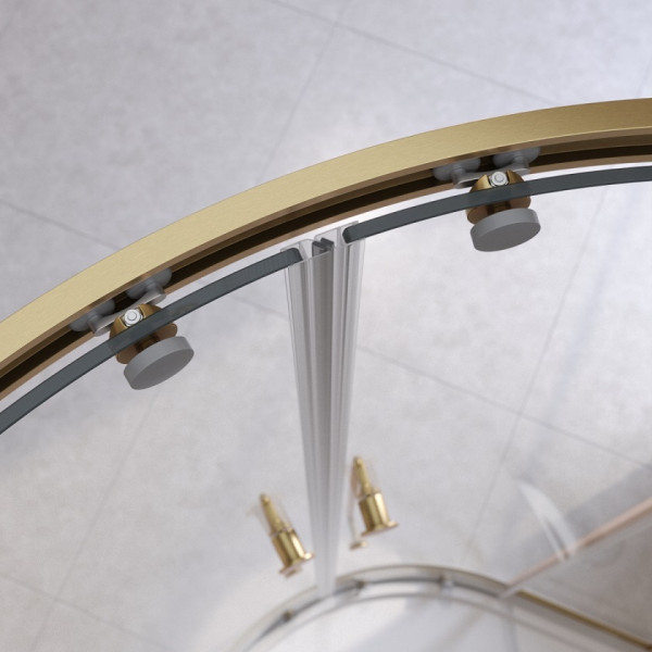 Душевой уголок Cezares Relax 304 90x90x200 стекло прозрачное, профиль брашированное золото (RELAX-304-R-2-90-C-BORO)