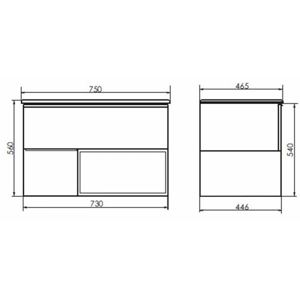 Тумба подвесная с раковиной Comforty Тургояк 750x465x560 дуб светлый (00-00020597)