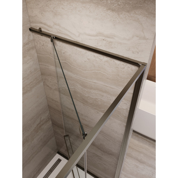 Душевая дверь Cezares Lux 70x195 стекло прозрачное, профиль оружейная сталь (LUX-B-FS-1-70-C-GM)