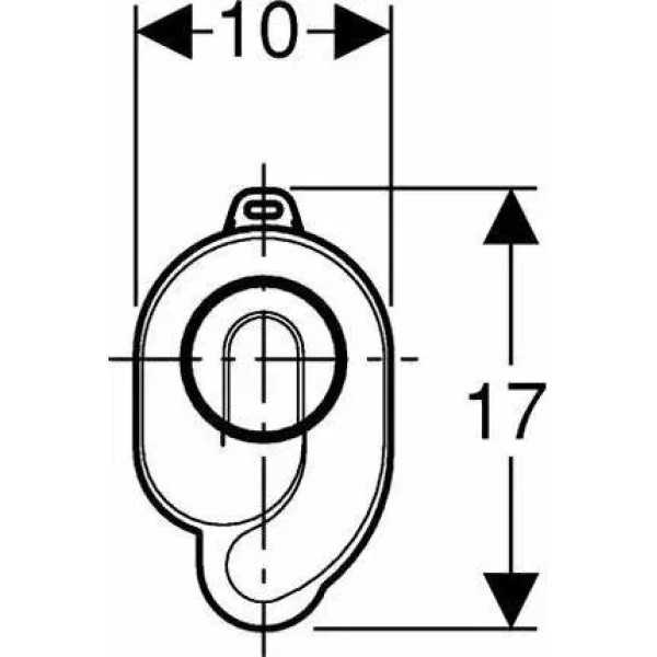 Cифон для писсуара горизонтальный выпуск 50/50 Geberit (152.950.11.1)