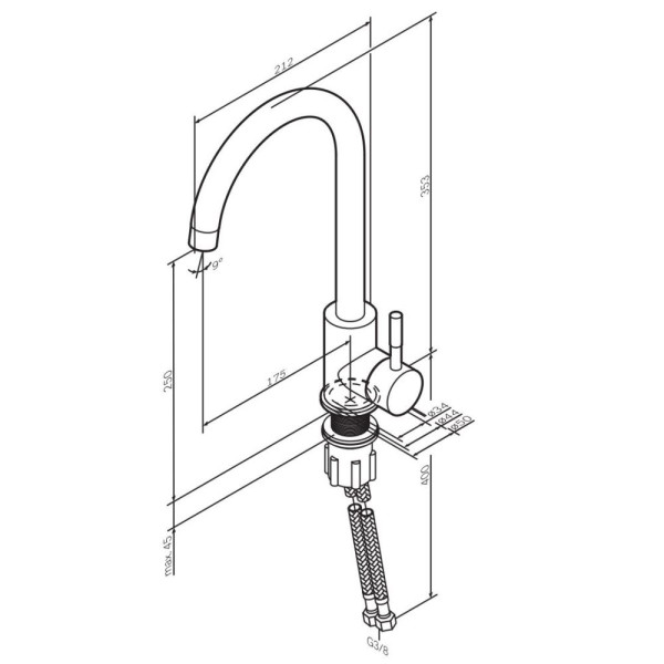 Смеситель для кухни AM.PM X-Joy S с С-изливом хром (F85B07100) Смеситель для кухни AM.PM X-Joy S с С-изливом хром (F85B07100)