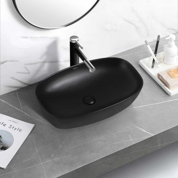 Раковина накладная ABBER Rechteck 60,5x39 черная (AC2206MB)