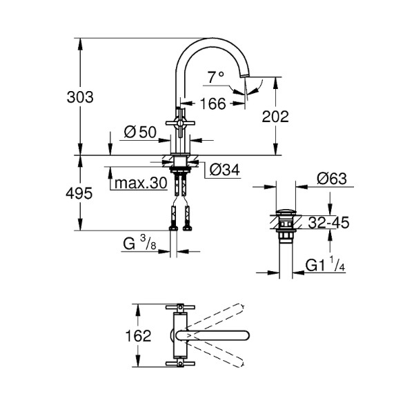 Смеситель для раковины Grohe Atrio хром (21019003) Смеситель для раковины Grohe Atrio хром (21019003)