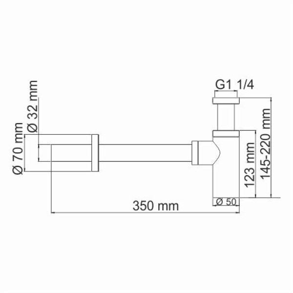 Сифон для раковины WasserKraft A094 черный