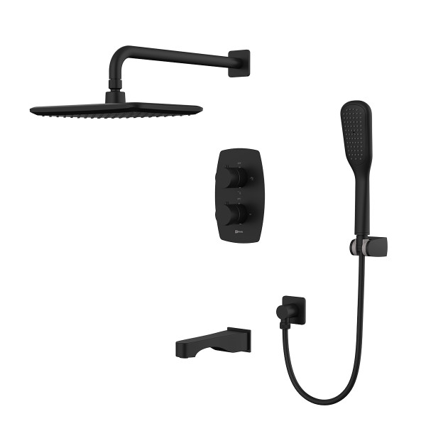 Смеситель для ванны и душа Lemark Ursus встраиваемый черный (LM7242BL)