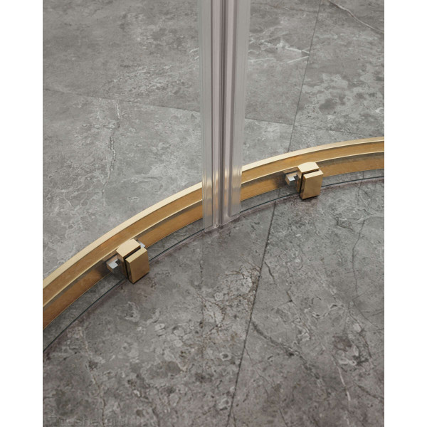 Душевой уголок Cezares Molveno 120x90x195 стекло прозрачное, профиль брашированное золото (MOLVENO-RH-2-120/90-C-BORO-IV)