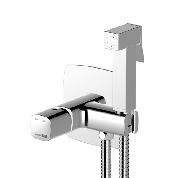 Смеситель с гигиеническим душем встраиваемый WasserKRAFT хром (8638)
