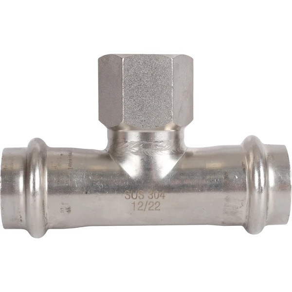Тройник переходной 22х1/2"Вх22 Rommer из нержавеющей стали (пресс) (RSS-0015-002212) Тройник переходной 22х1/2"Вх22 Rommer из нержавеющей стали (пресс) (RSS-0015-002212)