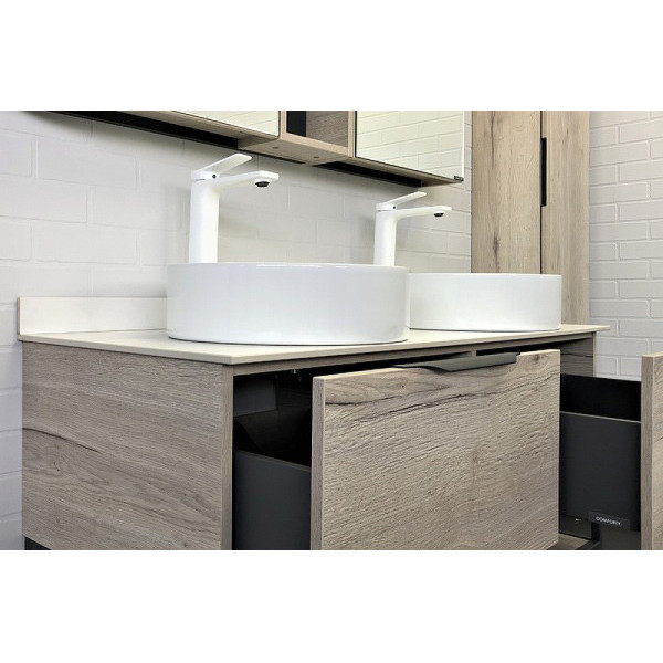 Тумба подвесная Comforty Порто 1200x520x645 дуб дымчатый/белый (00-00008910) Тумба подвесная Comforty Порто 1200x520x645 дуб дымчатый/белый (00-00008910)