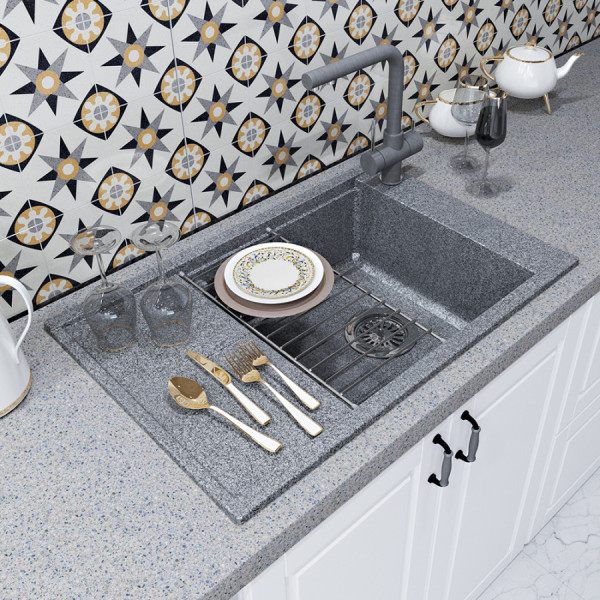 Мойка для кухни врезная Aquaton Делия 78 516x787x218 серый (1.A715.1.32D.E23.0) Мойка для кухни врезная Aquaton Делия 78 516x787x218 серый (1.A715.1.32D.E23.0)