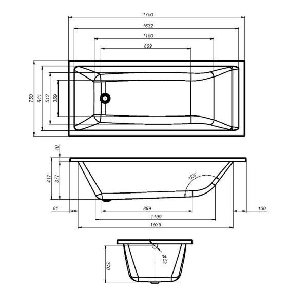 Ванна акриловая AM.PM Gem 175х75 белая (W93A-175-075W-A) Ванна акриловая AM.PM Gem 175х75 белая (W93A-175-075W-A)