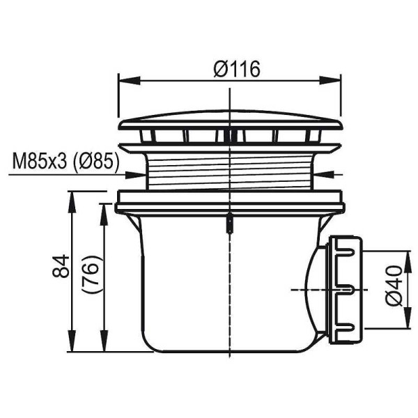 Сифон для душевого поддона Ravak Standard 90 мм крышка хром (X01314)