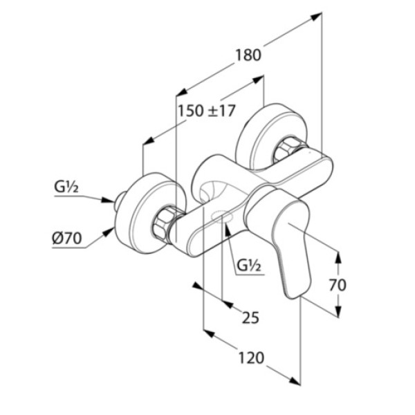 Смеситель для душа Kludi Pure&Easy хром (378410565)