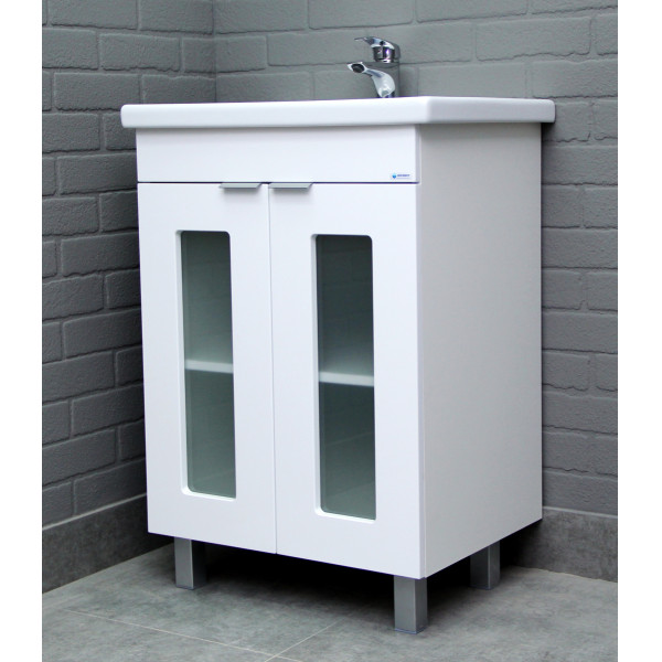 Тумба напольная Миранда 60 Кристалл без ящика Айсберг Домино (DA1801T)