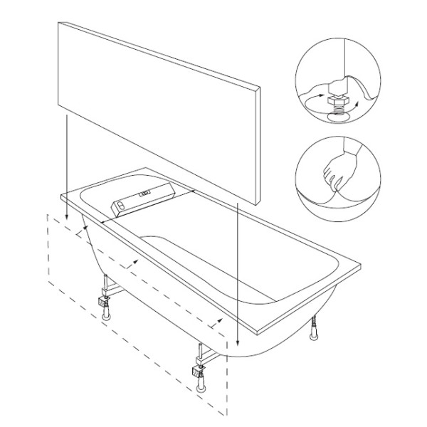Экран фронтальный для ванны AM.PM Sense New 170 (W76A-170-070W-P)