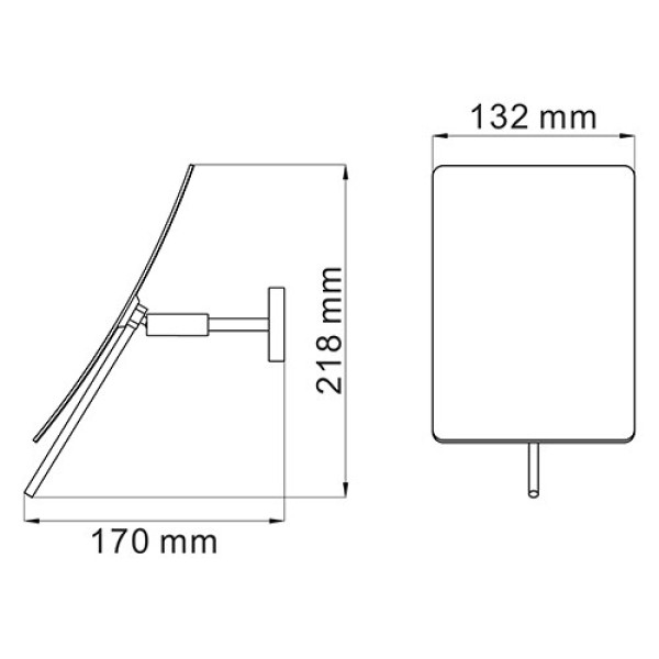 Зеркало косметическое WasserKraft хром (K-1001BLACK)