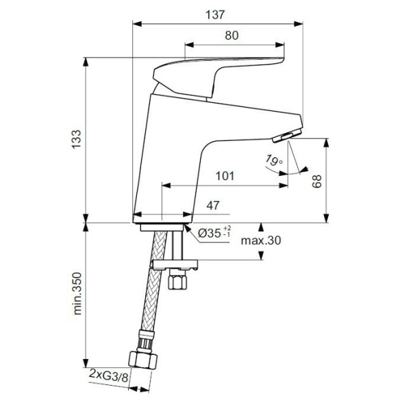 Смеситель для раковины Ideal Standard Ceraflex хром (B1710AA)