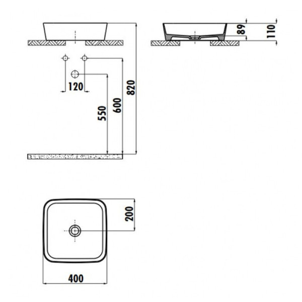 Раковина накладная Creavit Loop 40x40 белая (LP040-00CB00E-0000) Раковина накладная Creavit Loop 40x40 белая (LP040-00CB00E-0000)
