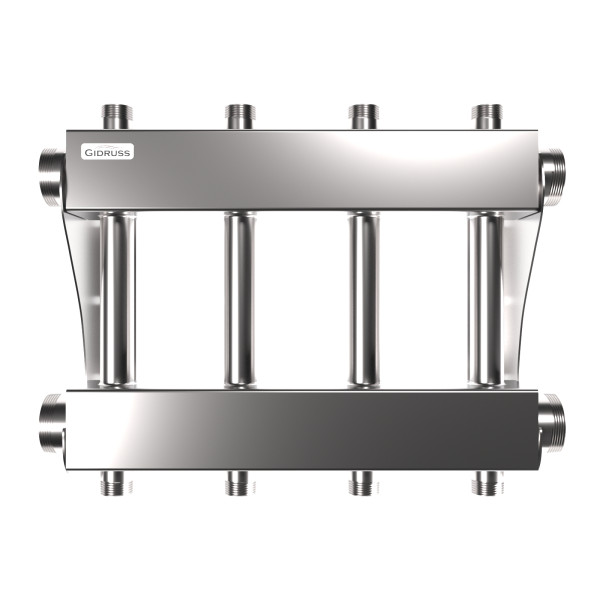 Коллектор модульный Gidruss MKSS-250-4DU (до 250 кВт, 2 магистр. подкл. G 2", 2 контура G 1" вверх и 2 вниз, нерж ст.) Коллектор модульный Gidruss MKSS-250-4DU (до 250 кВт, 2 магистр. подкл. G 2", 2 контура G 1" вверх и 2 вниз, нерж ст.)